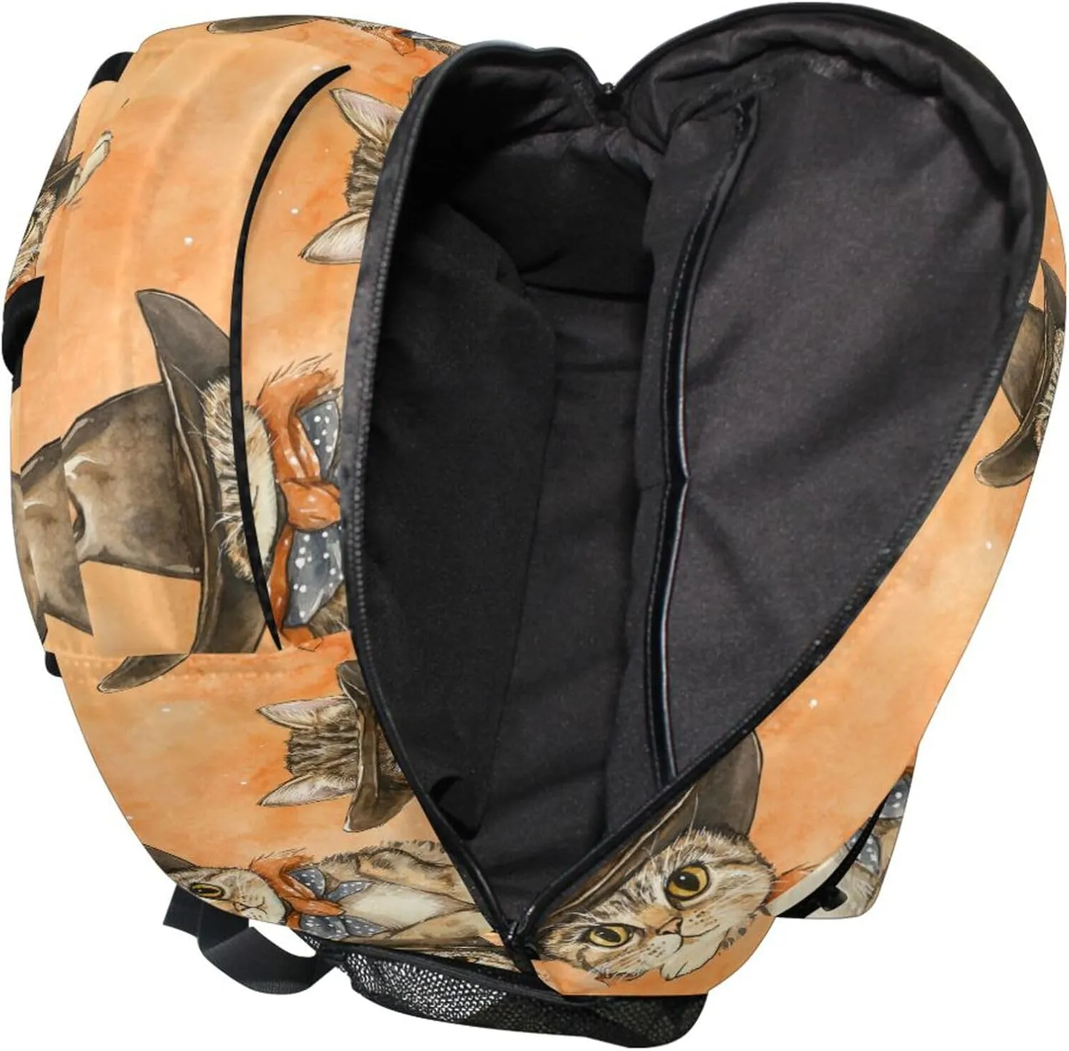 KLL Laptop Backpack for Unisex Adult Waterproof Stylish Travel Bags with Chest Strap Gift Men & Women Western Cowboy Cat
