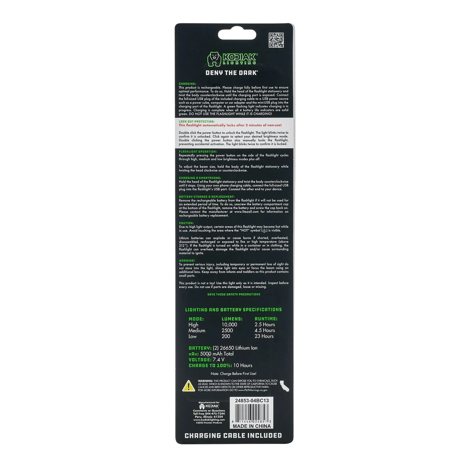 Kodiak® Kiran® 10,000 Lumen Tactical Flashlight
