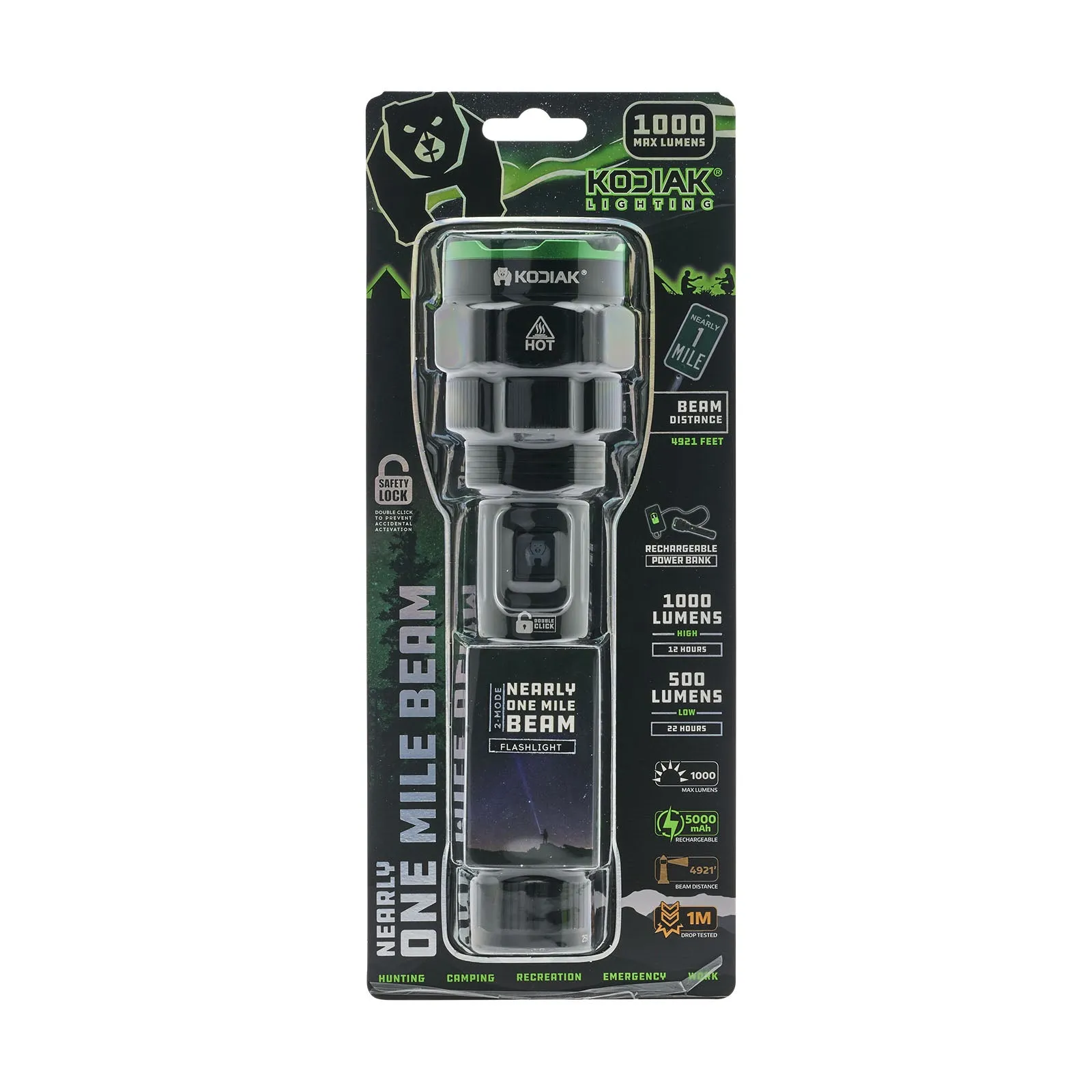 Kodiak® Nearly 1 Mile Beam Tactical Flashlight