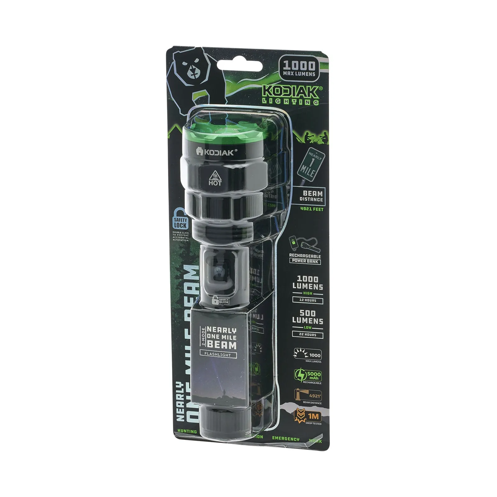 Kodiak® Nearly 1 Mile Beam Tactical Flashlight