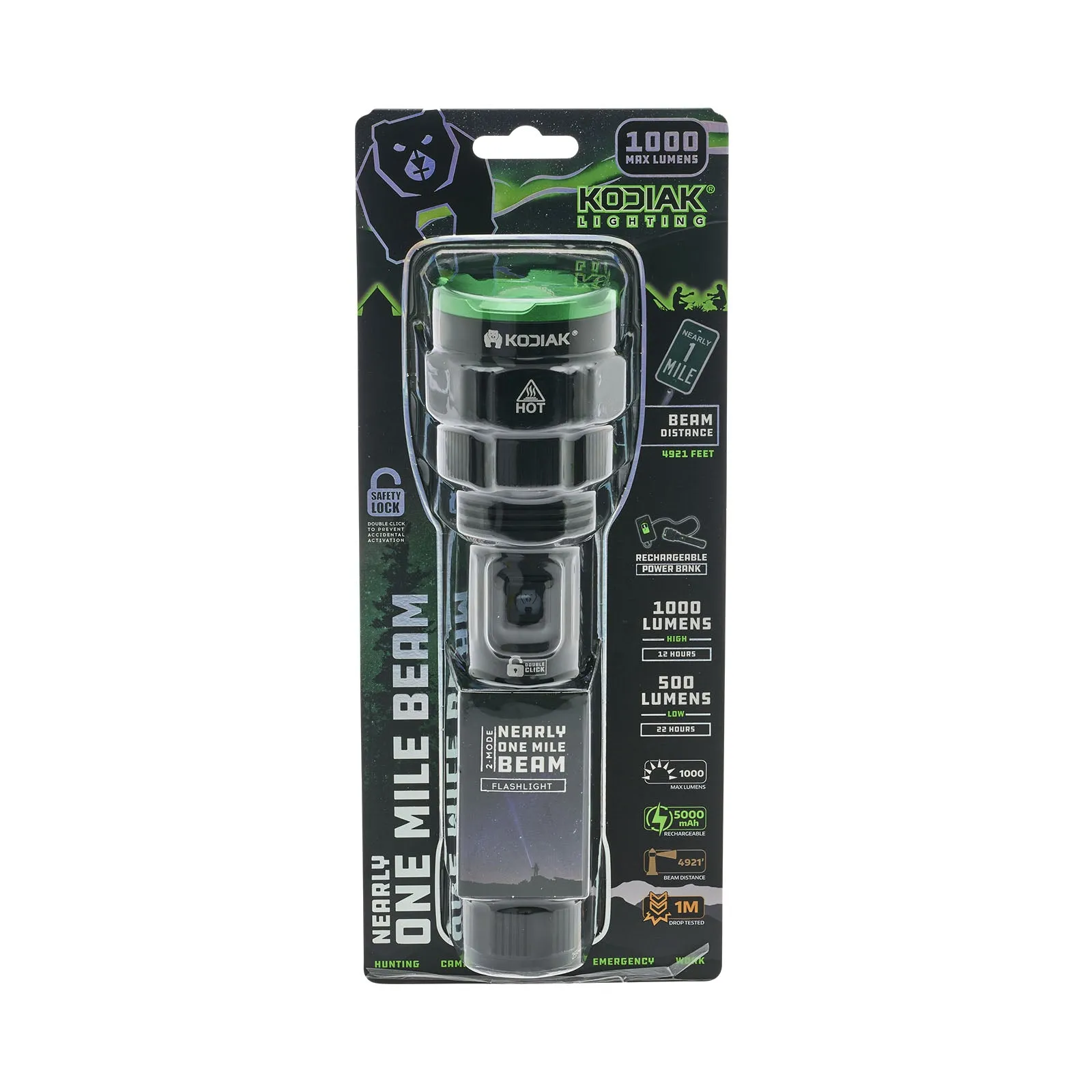 Kodiak® Nearly 1 Mile Beam Tactical Flashlight