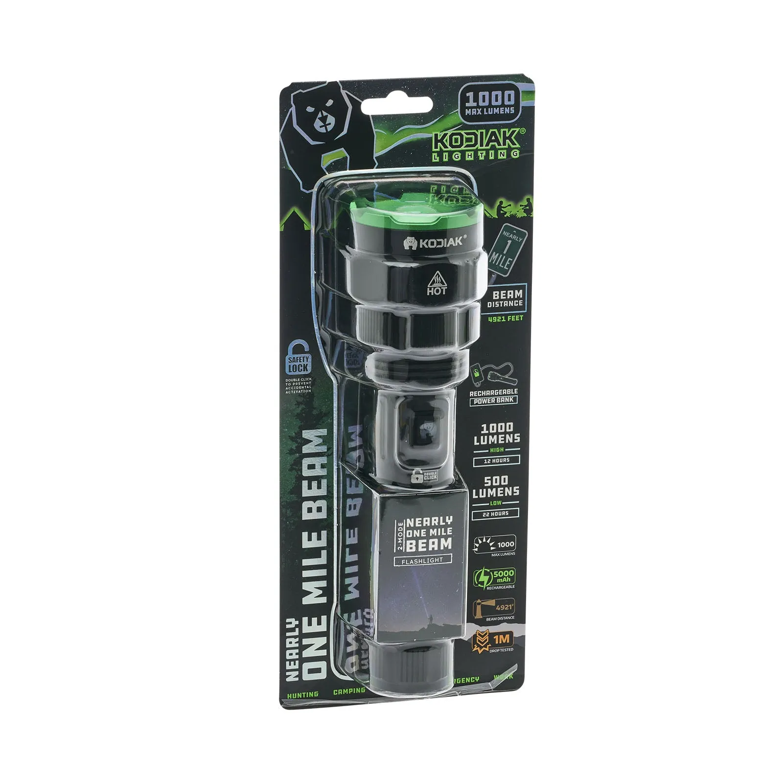 Kodiak® Nearly 1 Mile Beam Tactical Flashlight