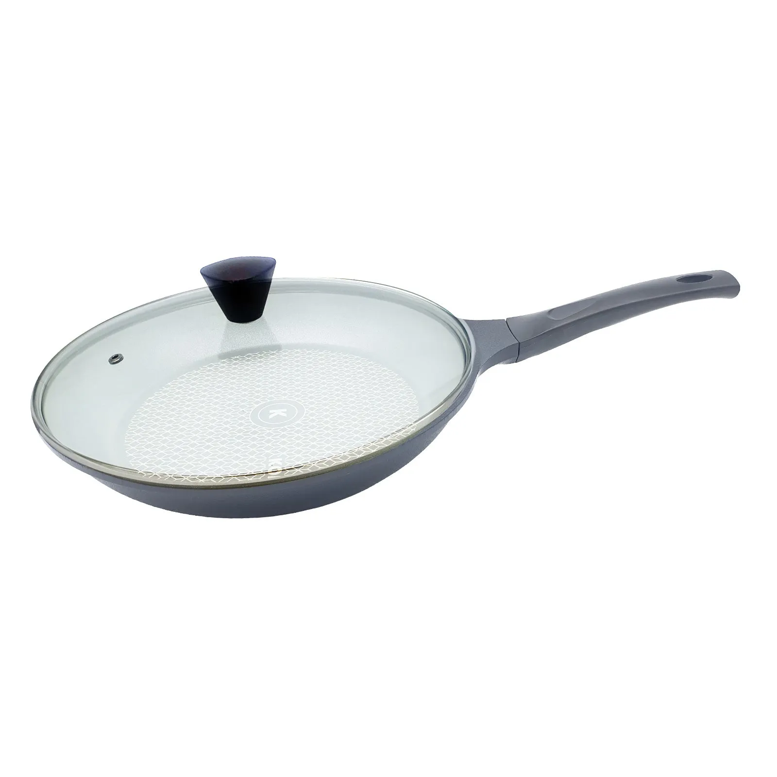 KOMAN Non-Stick Titanium Coating Frying Pan 28cm   Glass Lid
