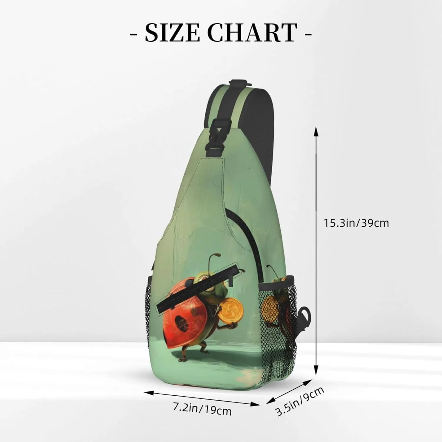 Ladybird Holding A Golden Coin Sling Bag For Men Crossbody Backpack,Women Shoulder Bag For Travel Sport