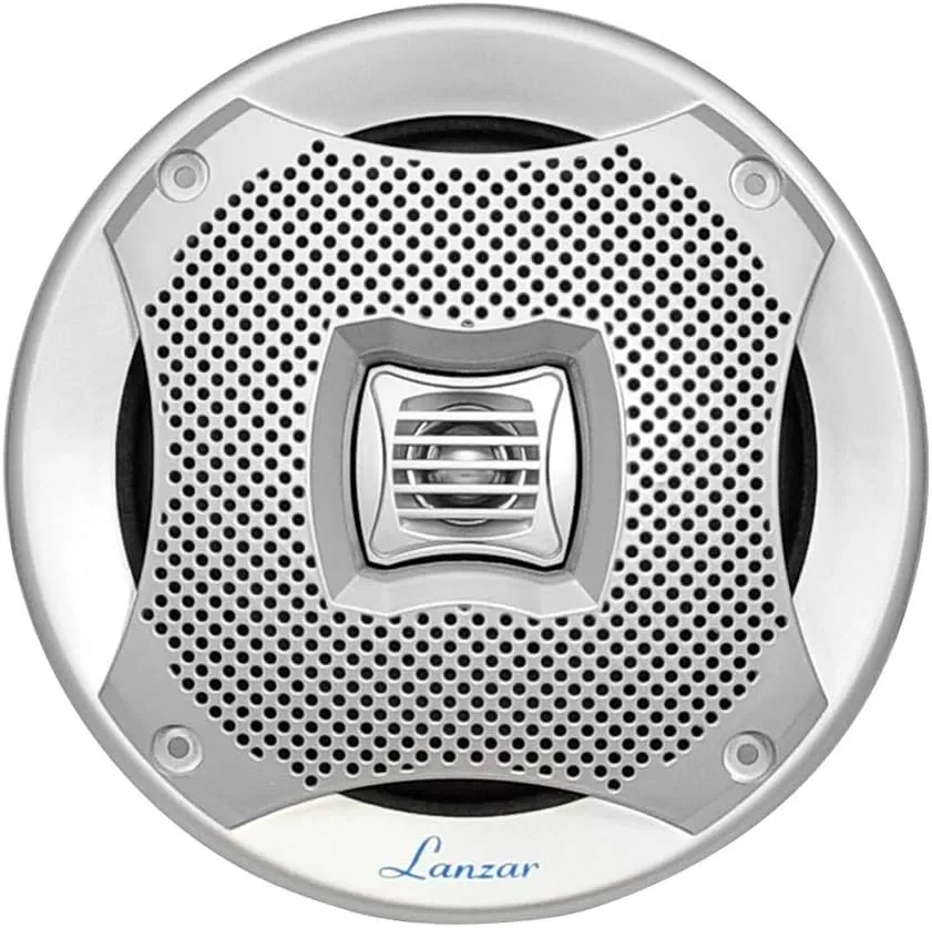 Lanzar 6.5” Dual Waterproof Marine Speakers - 400W 4Ohm Outdoor Car/Boat Radio Stereo Speakers Weather Proof Marine Stereo Speakers System Pair - Mounting Kit Speaker Wire, Grill- Lanzar AQ6CXW,White
