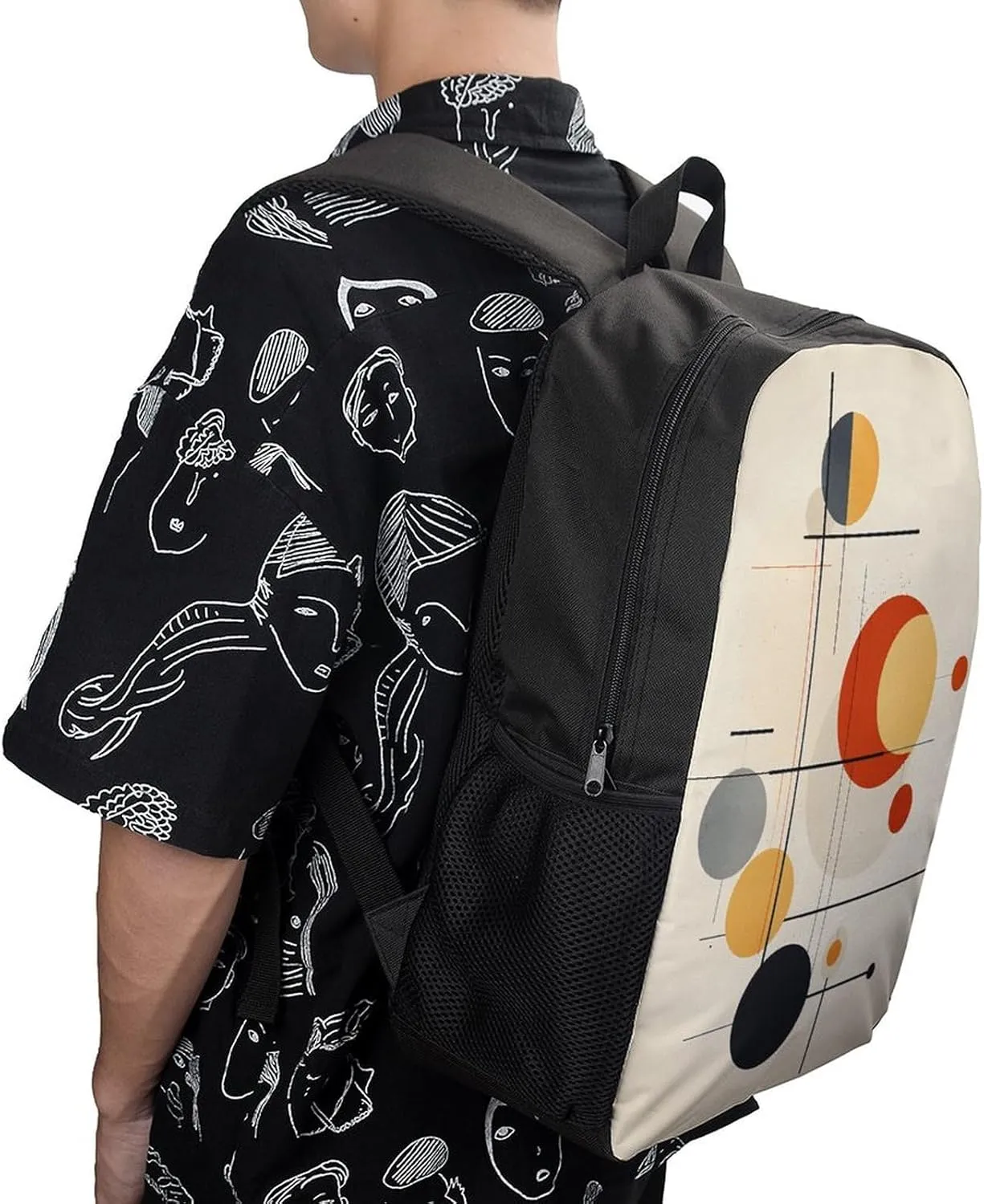 Laptop Backpack for Men 17 Inch Warm Colors Work Casual Backpack Lightweight Travel Shoulder Bag