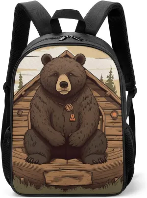 Laptop Backpack for Travel Daypack Rustic Lodge Bear Computer Bag Work Back Pack Laptop Bag Casual Nurse Bag