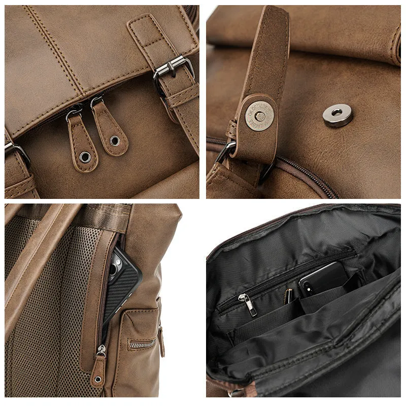 Large Capacity Men's Backpack Casual Retro Waterproof Bagkpack