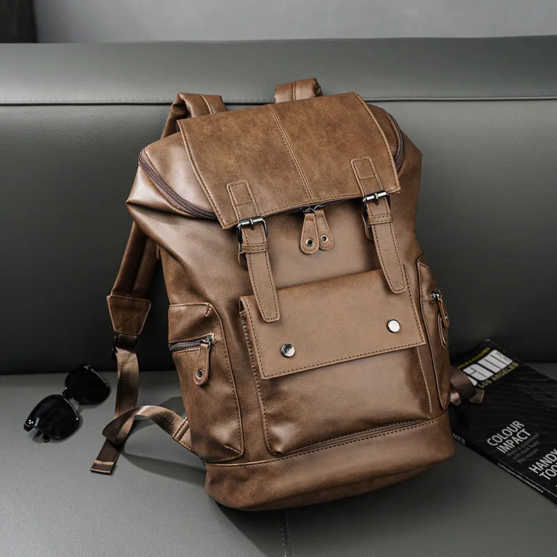Large Capacity Men's Backpack Casual Retro Waterproof Bagkpack