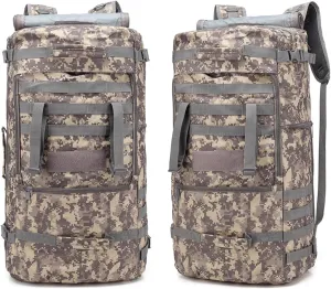 Large Capacity Tactical Backpack Travel Rucksack Bag, Great Outdoor Duffle Bag for Men and Women, 60L(ACU)