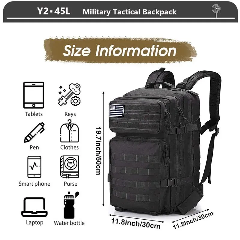 Large Waterproof Tactical Backpack for Outdoor Adventures