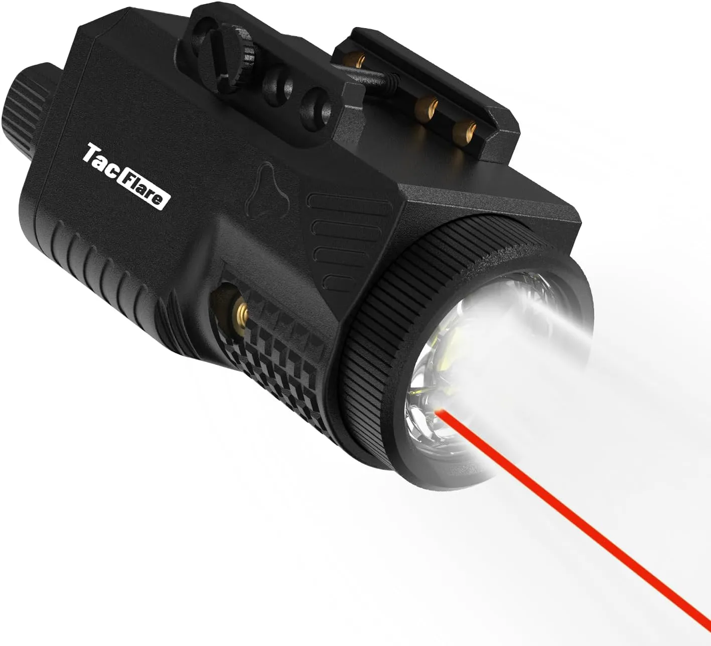 Laser Light Combo - 1200 Lumens Red Laser Sight Flashlight Beam for Pistol Picatinny 1913 Rail, Tactical Gun Laser Weapon Flashlight, USB C Rechargeable