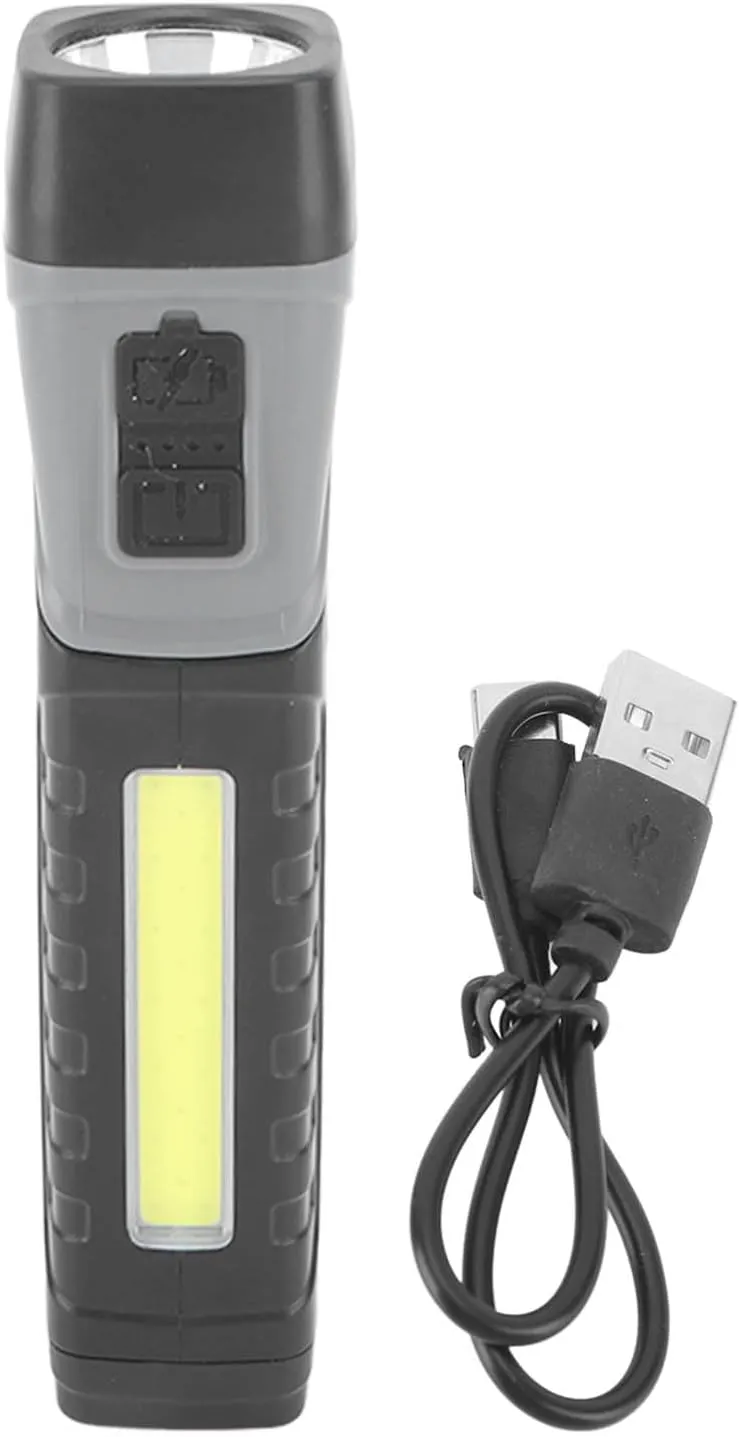 LED COB Flashlight Super Bright Magnetic Water Prevent 5 Modes Rotatable Flashlight with Clip for Camping