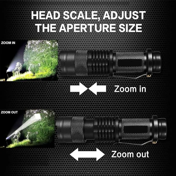 LED Flashlight 20 Pack,Super Bright Torch Mini Flashlights High Lumens with 3 Modes, Small Waterproof Adjustable Focus Zoomable Flash Light EDC Flashlight for Indoor Outdoor Camping