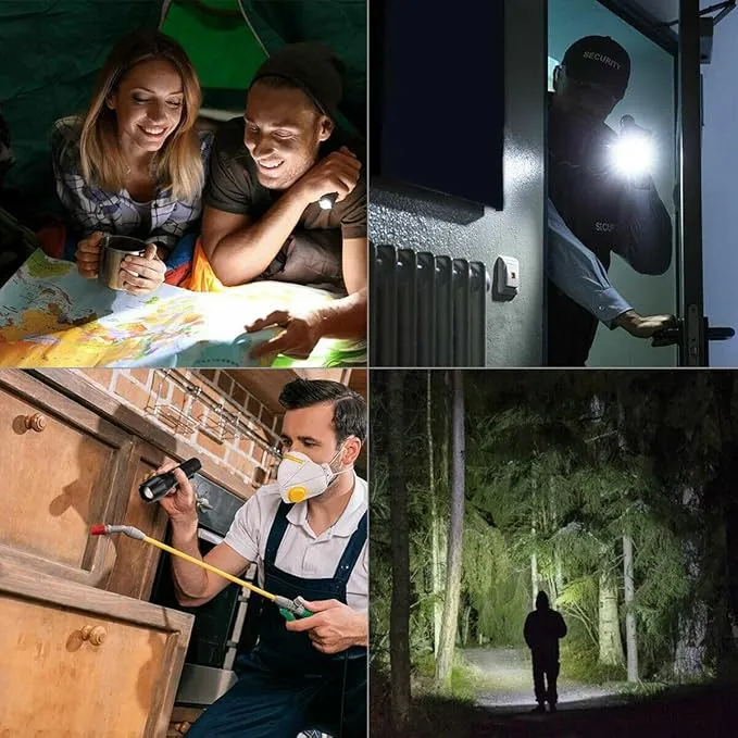 LED Flashlight, Bright 2000 Lumens Tactical Flashlights High Lumens with 5 Modes, Waterproof Zoomable Flash Light for Outdoor, for Emergency Student Dorm Camping Essentials Camper Gear, 1 Pack