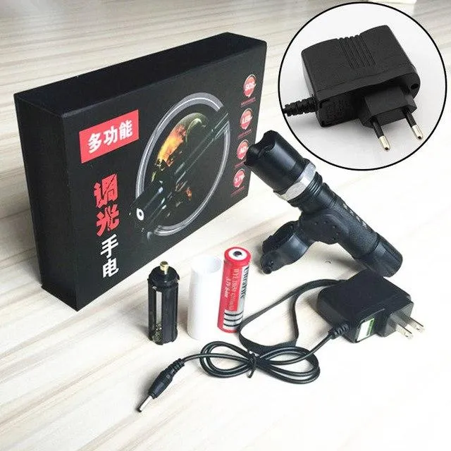LED Flashlight multi-function torch light zoom able XPE flash-light Aluminum Waterproof with Rechargeable 18650 Battery for hike