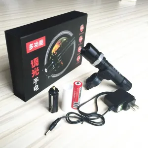 LED Flashlight multi-function torch light zoom able XPE flash-light Aluminum Waterproof with Rechargeable 18650 Battery for hike