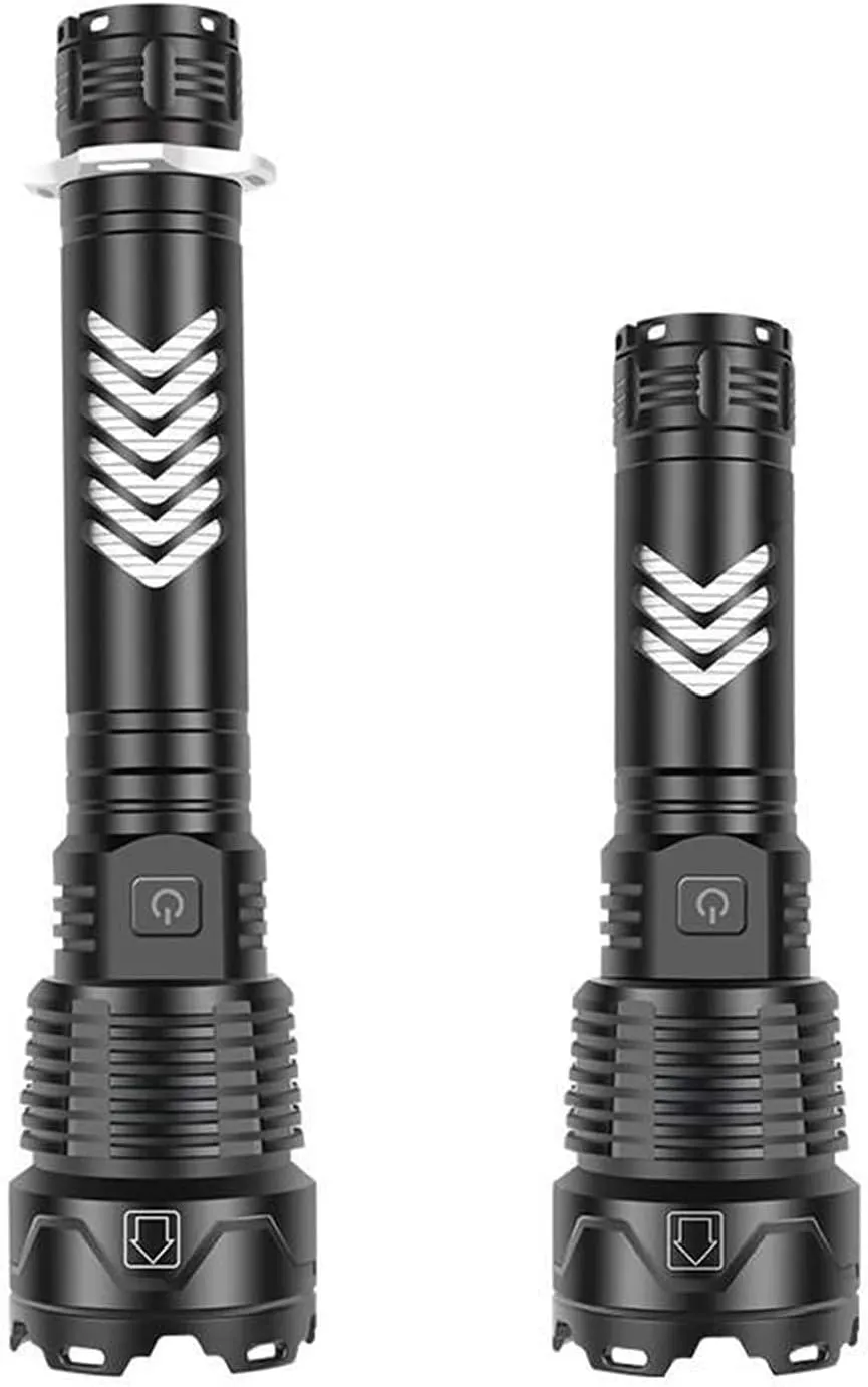 LED Flashlight Pack, Zoomable Tactical Flashlights with High Lumens and 5 Modes for Emergency and Outdoor Use -Camping Accessories(Thick)