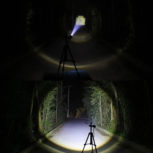LED Flashlight Ultra Bright Torch L2/V6 Camping Light 5 Switch Modes Waterproof Zoomable Torch Light Emergency Use 18650 Battery