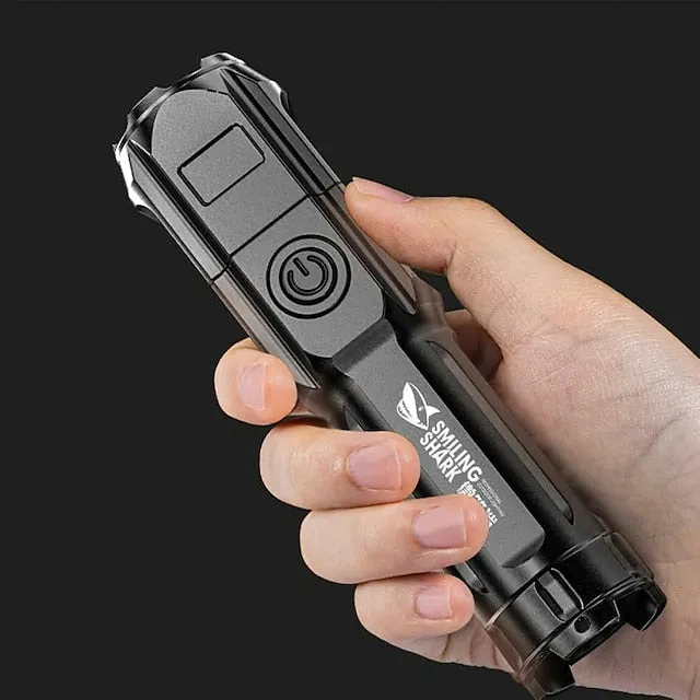 LED Flashlight USB Super Bright Zoomable USB Rechargeable T6 Tactical Torch for Camping Hiking Fishing Outdoor Hunting 3.7V