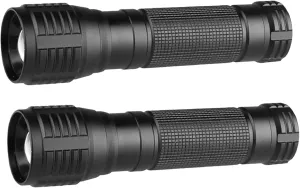 LED Flashlight Water Resistant Military Grade 2000 Lumens 3 Modes Zoom Function Ultra Bright Torch,2-Pack