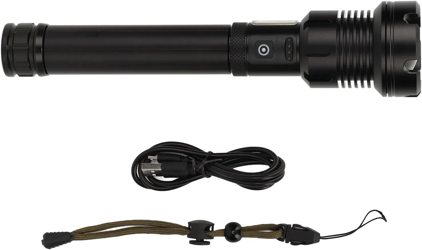 LED Flashlight with COB USB Charging Zoomable Telescopic, Red White Portable Light, Waterproof, 7 Lighting Modes, Up to 50000hrs Lifespan,for Camping, Emergency Flashlight
