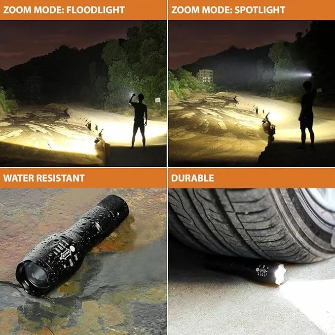 LED Flashlights 3 Pack, High Lumens Waterproof Red Light Flashlight, Green Light Flashlight, Blue Light Flashlight & White Light Combo Torch for Night Observation, Camping, Outdoor Home