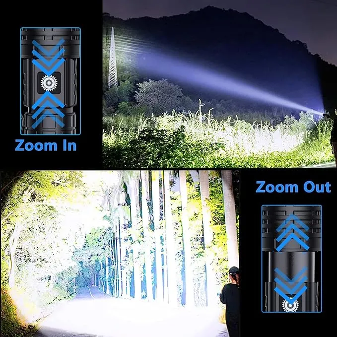 Led Flashlights High Lumens Rechargeable - 990,000LM XHP70 Led Flashlight, Super Bright Flashlight USB Powerful Waterproof Flashlight, Rechargeable Flashlight for Gift Emergencies Camping Home