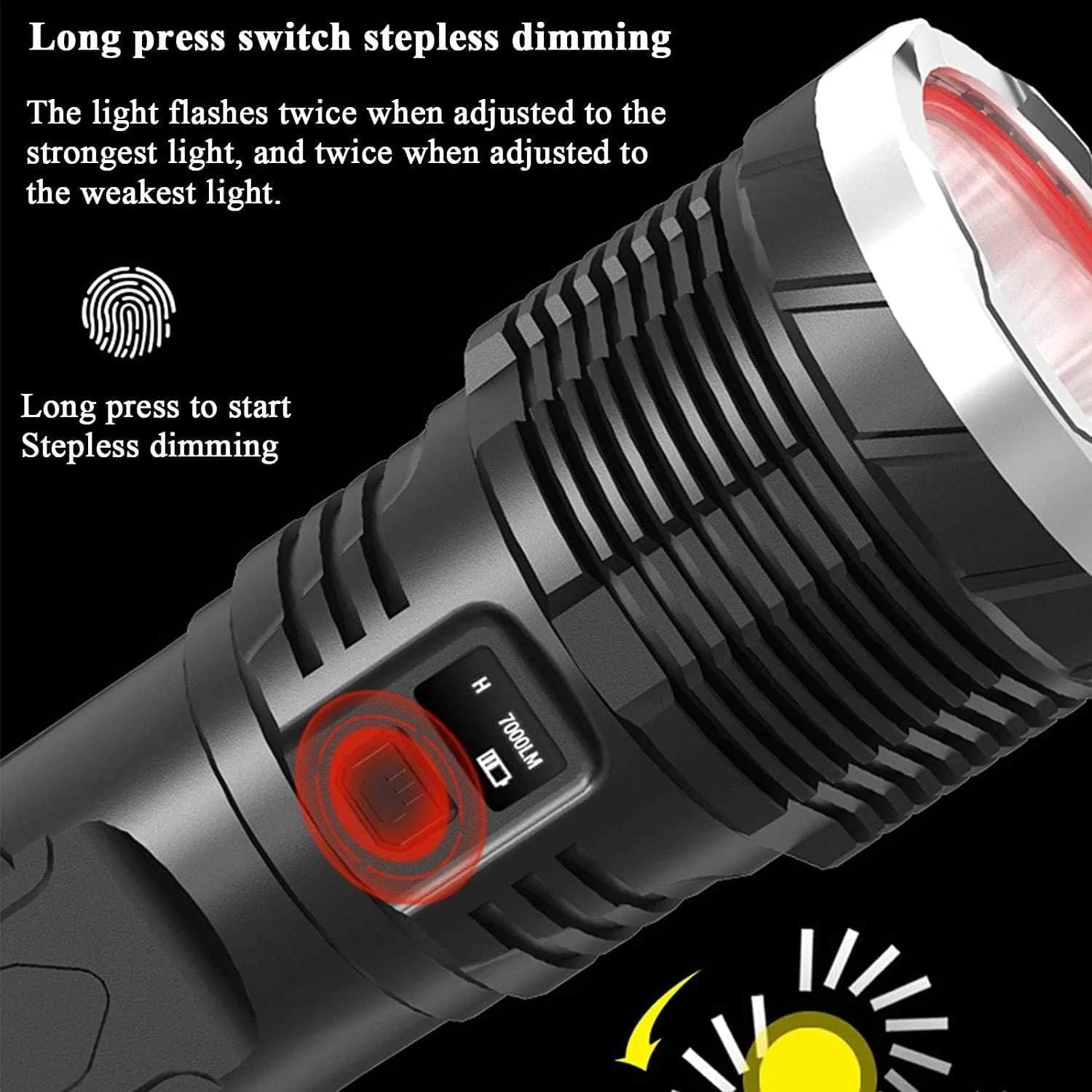 LED Flashlights - Powerful High Lumens Zoomable Flashlight - 5 Modes, Bright Small Flash Light for Camping Accessories, Emergency Gear, USB Charging (Size : Small)
