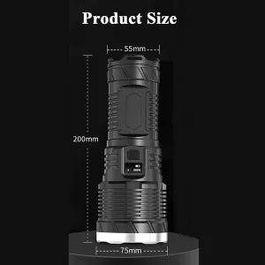 LED Flashlights - Powerful High Lumens Zoomable Flashlight - 5 Modes, Bright Small Flash Light for Camping Accessories, Emergency Gear, USB Charging (Size : Small)