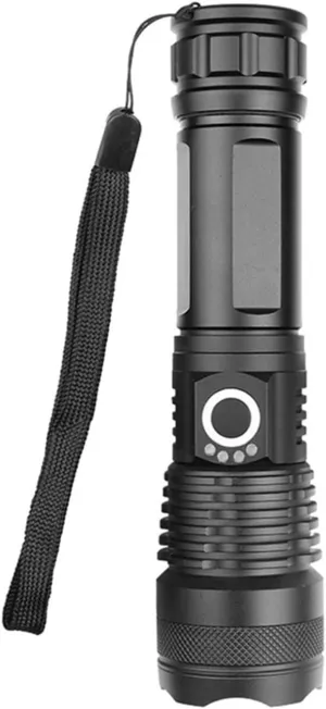 LED Rechargeable Flashlight 5 Modes Adjustable Bright Flashlight Waterproof High Lumens Zoomable Flashlights High Powered Aluminum Alloy Torch for Home Camping Biking Hiking Emergencies