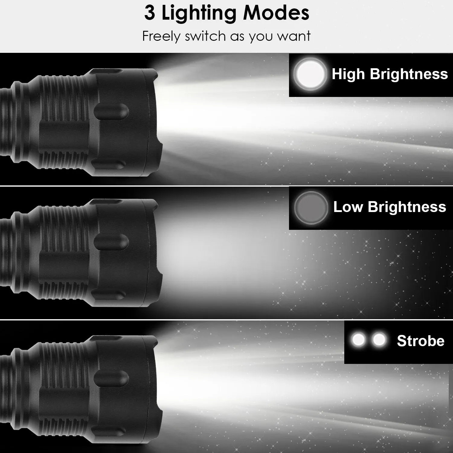 LED Rechargeable Zoomable Flashlight