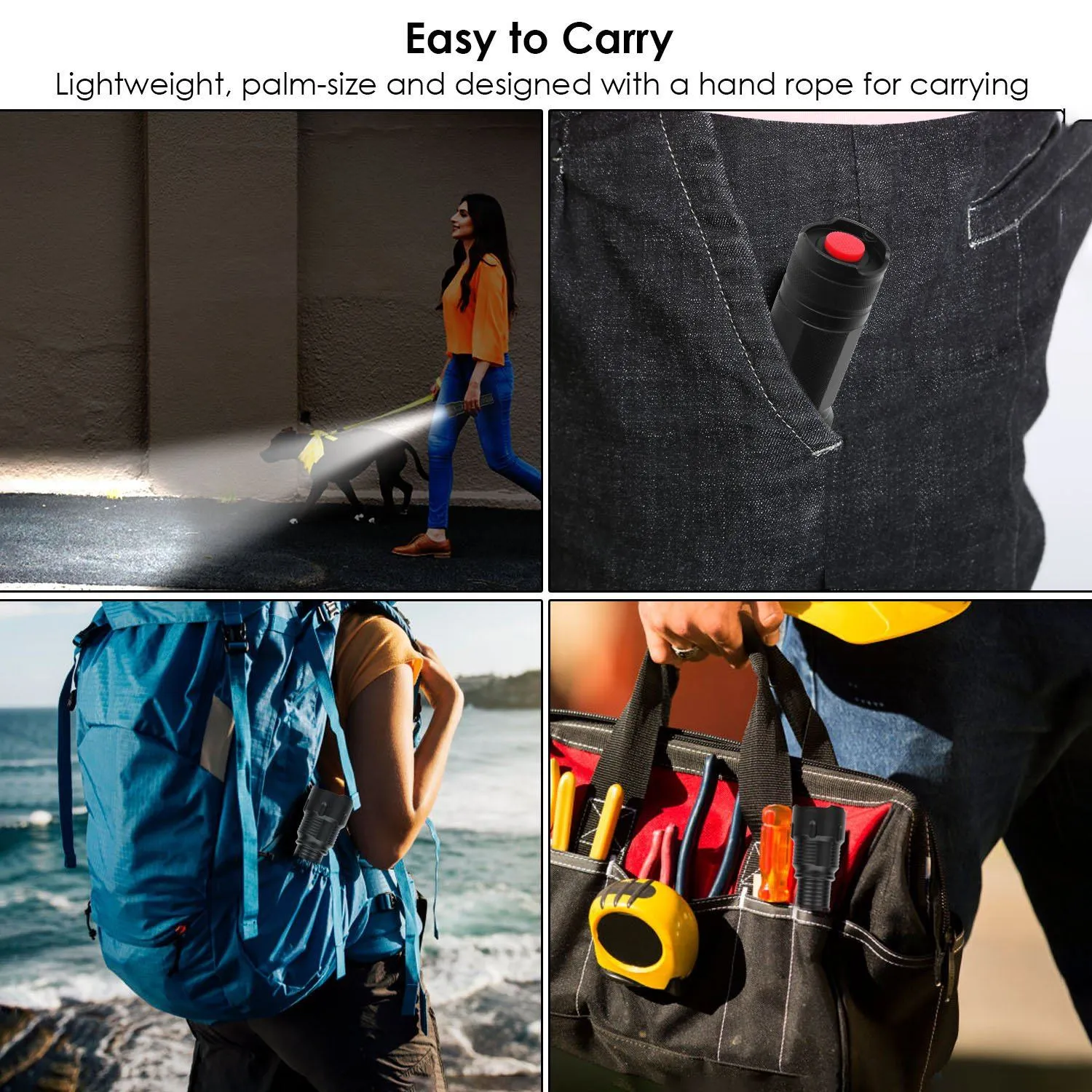 LED Rechargeable Zoomable Flashlight