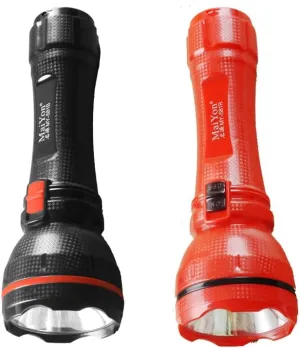 led Strong Charging Household Lighting Flashlight Strong and weak Second Gear Hand-held Flashlight (Red)