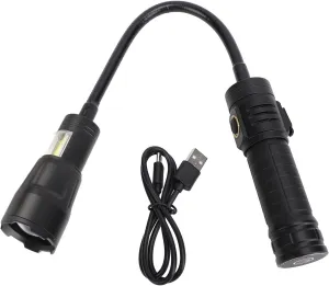 LED Work Light, Gooseneck Flashlight with Magnetic Base, Flexible Flashlight Zoomable High Brightness Work Light with Magnetic Base COB Side Light for Auto Repair Reading Camping