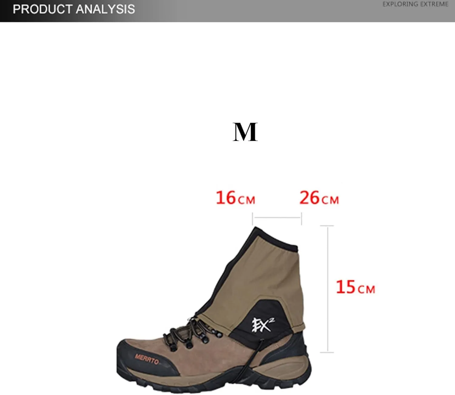 Leg Gaiters,Adjustable Lightweight Shoes Gaiters,Breathable Snake Gaiters Boots,Nylon Fabric Perfect for Snow Trail Running Hiking Walking Mountain Climbing