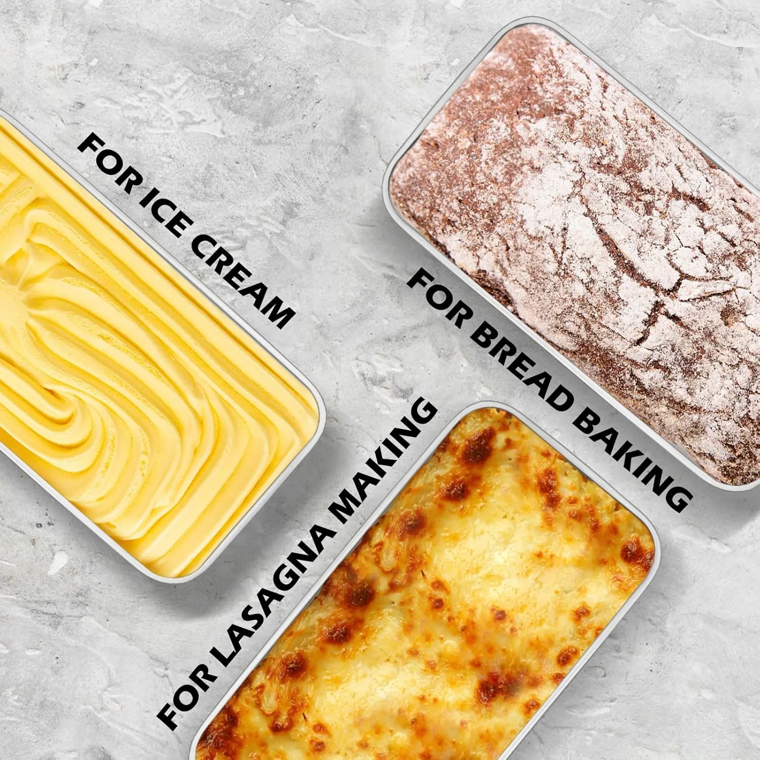 Leonyo 4 Pack Loaf Pans for Baking Bread, 9IN x 5IN Stainless Steel Loaf Bread Pans for Homemade Meatloaf, Banana, Brownies, Lasagnas, Dishwasher Oven Safe