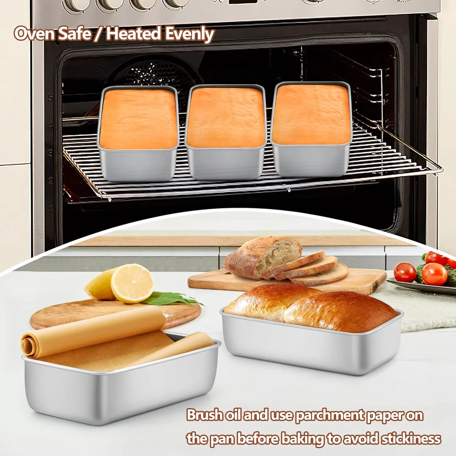 LIANYU 20 Pack Loaf Pans for Baking Bread, 9x5 Inch Bread Baking Pans, Stainless Steel Loaf Tin for Meatloaf, Banana Sourdough, Dishwasher Safe