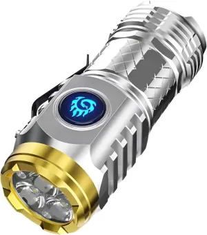 lilaBelle]【Thumb-Size Super Bright 1000LM LED Flashlight with 5000mAh Battery, Zoomable Focus Beam for s, Joggers, Home Security & Automotive Use - Portable Pocket Light Tool