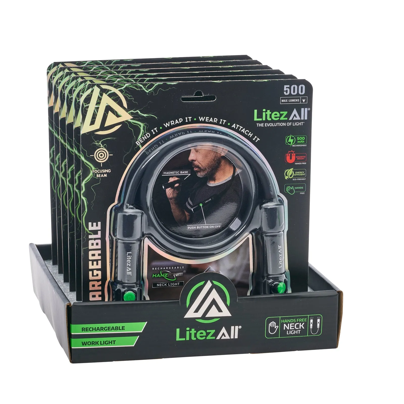 LitezAll Rechargeable 500 Lumen Bendable Neck Light