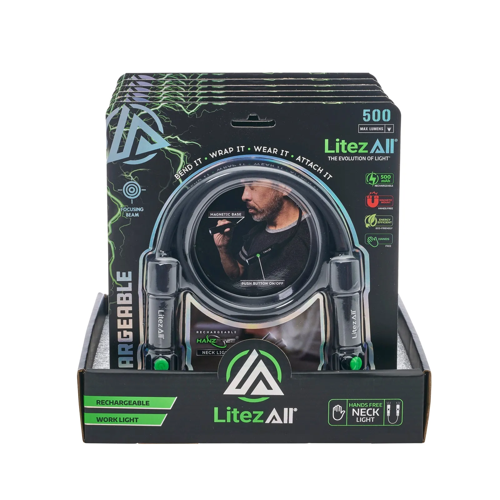 LitezAll Rechargeable 500 Lumen Bendable Neck Light