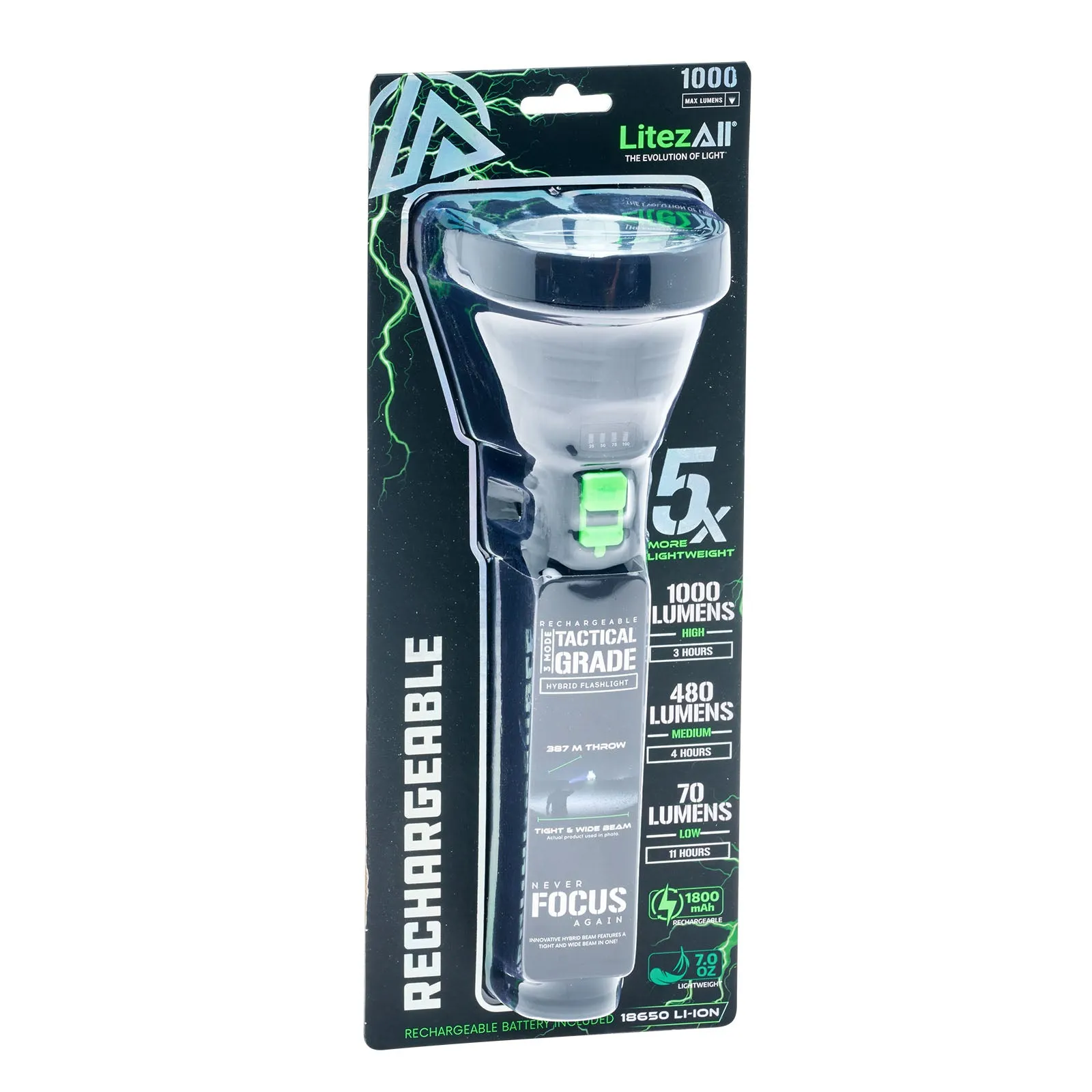 LitezAll Rechargeable Ultac Ultra Lite Soft Touch Flashlight