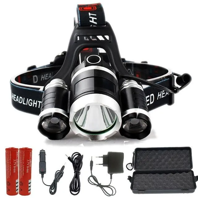 Litwod Z22 13000LM LED T6 Headlamp Head Lamp lighting Light Flashlight Torch Lanterna Fishing 18650 battery charger packing box