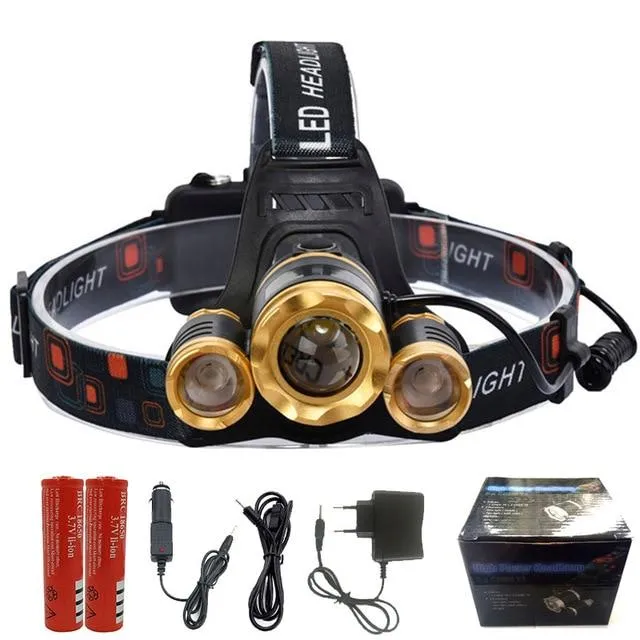 Litwod Z22 13000LM LED T6 Headlamp Head Lamp lighting Light Flashlight Torch Lanterna Fishing 18650 battery charger packing box