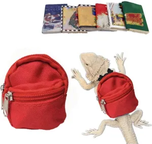 Lizard Backpack for Bearded Dragons School Bag & Books Set Reptile Apparel Accessories Handmade Photo Party Back to School Supplies for Lizard Bearded Dragon Crested Gecko Chameleon