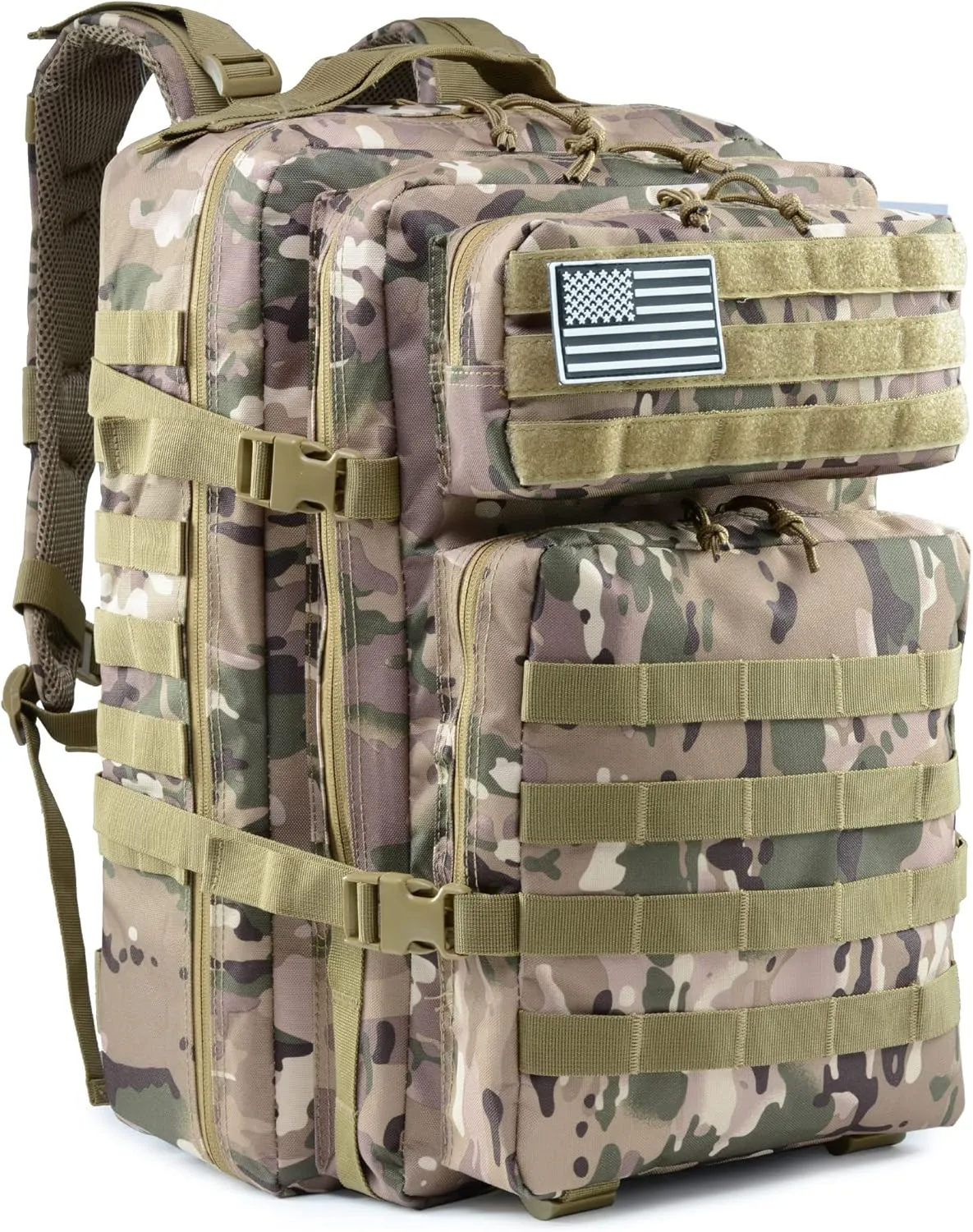 Long Keeper Military Tactical Backpack - Men 45L 3 Days Large Army Molle System Camping Hiking Bags Rucksack (CP Camo)