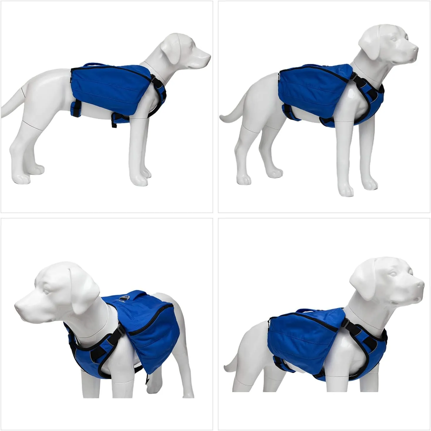 Lovelonglong Dog Backpack for Hiking, Multifunctional Dog Day Pack Zippered Travel Dog Saddle Bag Outdoor Hiking Backpack with 2 Capacious Side Pockets for Small Medium Large Dogs RoyalBlue M
