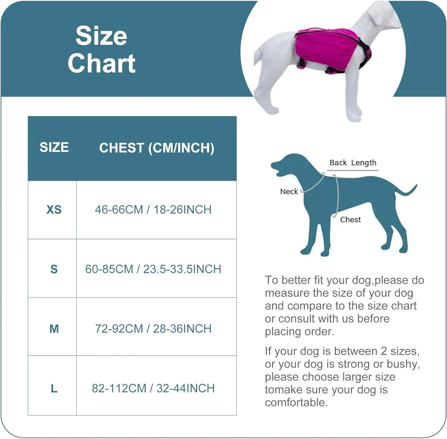 Lovelonglong Dog Backpack for Hiking, Multifunctional Dog Day Pack Zippered Travel Dog Saddle Bag Outdoor Hiking Backpack with 2 Capacious Side Pockets for Small Medium Large Dogs RoyalBlue M
