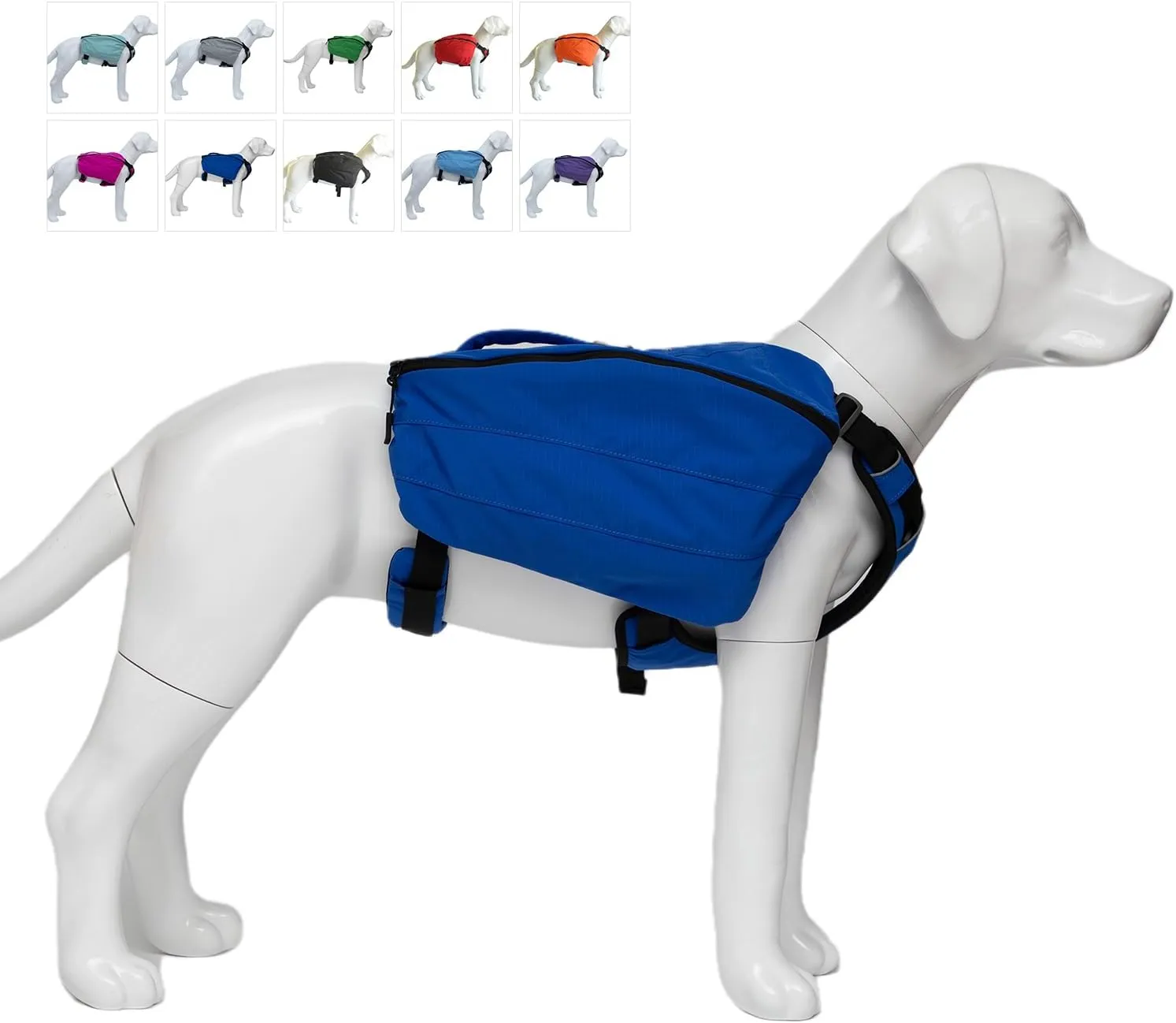 Lovelonglong Dog Backpack for Hiking, Multifunctional Dog Day Pack Zippered Travel Dog Saddle Bag Outdoor Hiking Backpack with 2 Capacious Side Pockets for Small Medium Large Dogs RoyalBlue M