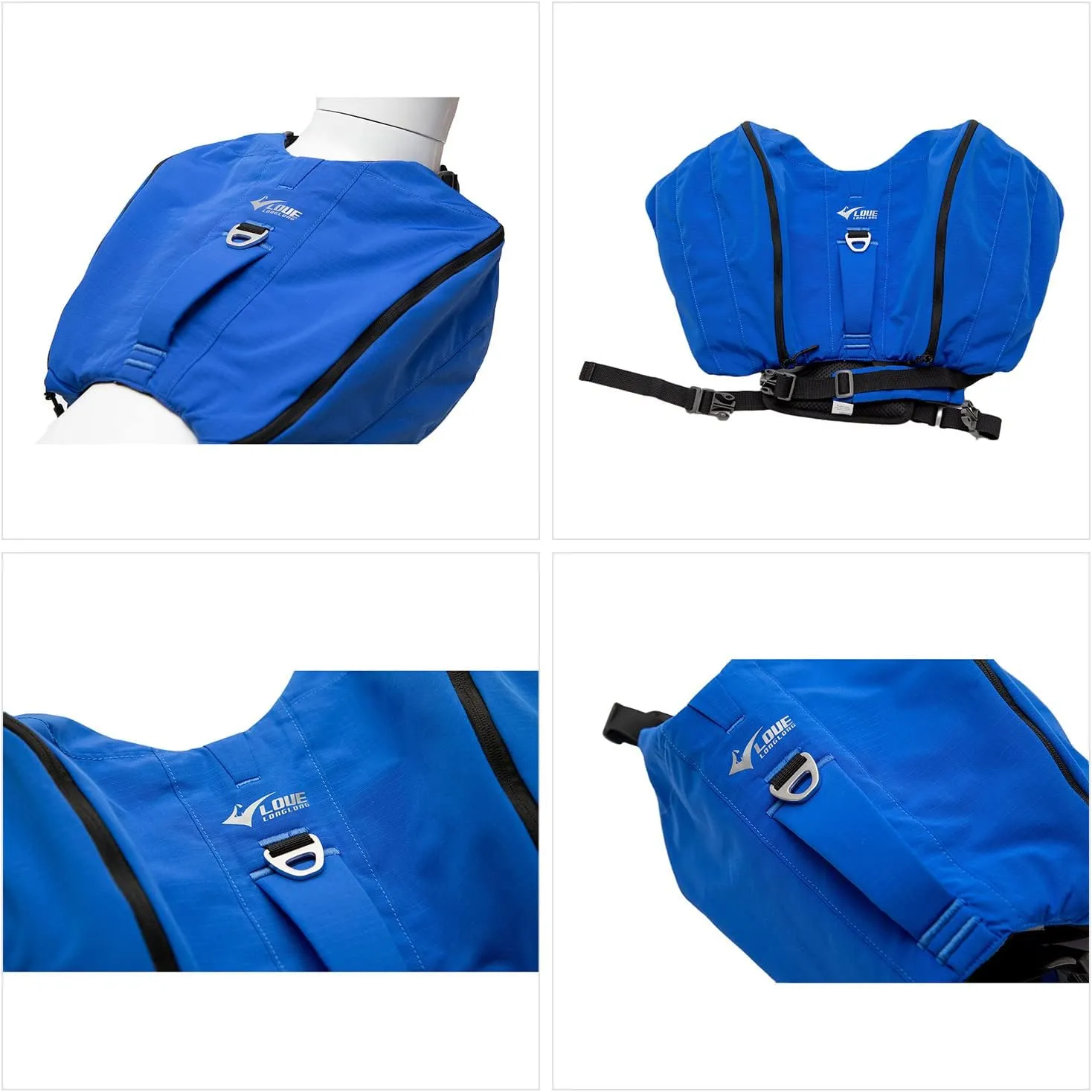 Lovelonglong Dog Backpack for Hiking, Multifunctional Dog Day Pack Zippered Travel Dog Saddle Bag Outdoor Hiking Backpack with 2 Capacious Side Pockets for Small Medium Large Dogs RoyalBlue M